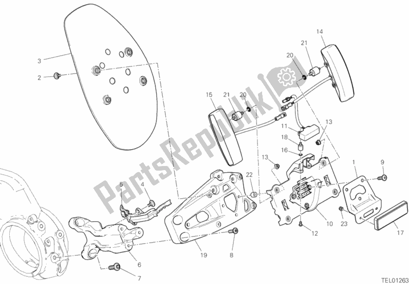 Tutte le parti per il Portatarga del Ducati Diavel 1260 USA 2020